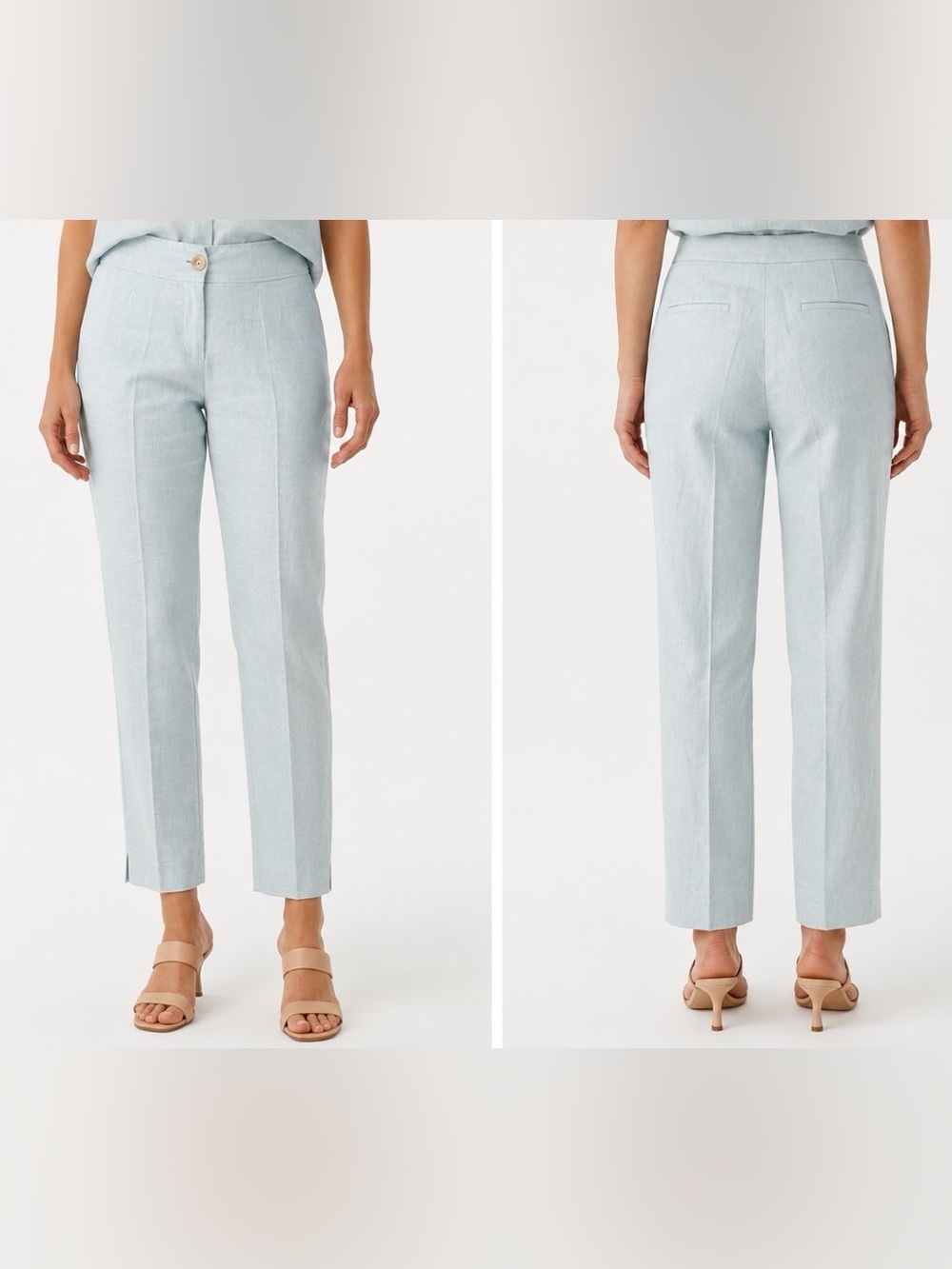 BANANA REPUBLIC  Light Blue Cropped Linen Pants